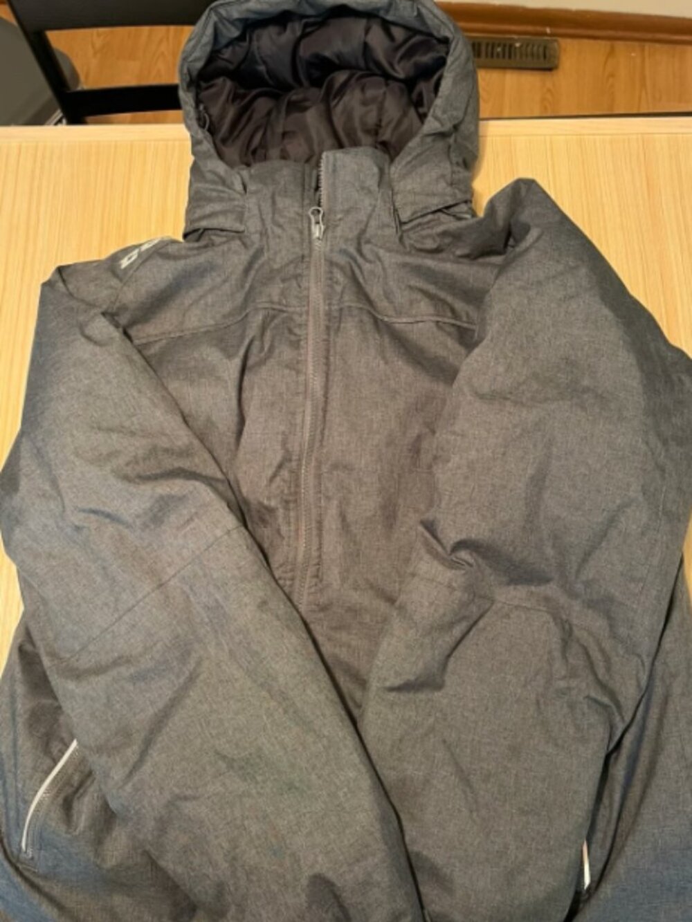 CCM Heavy Insulated Winter Jacket Gray Hooded Men’s Large